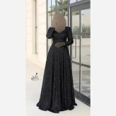 پیراهن سارا پارت جدید مدل مزونی خاص دانتل چمنی سنگدوزی دست سایزبندی 42 تا 58 قد 155 کاپدار استردار