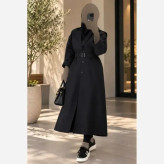 مانتو دانشجویی نانسی جنس پرشین مکانیک رنگ مشکی و سرمه ای سایز 36 تا 50
