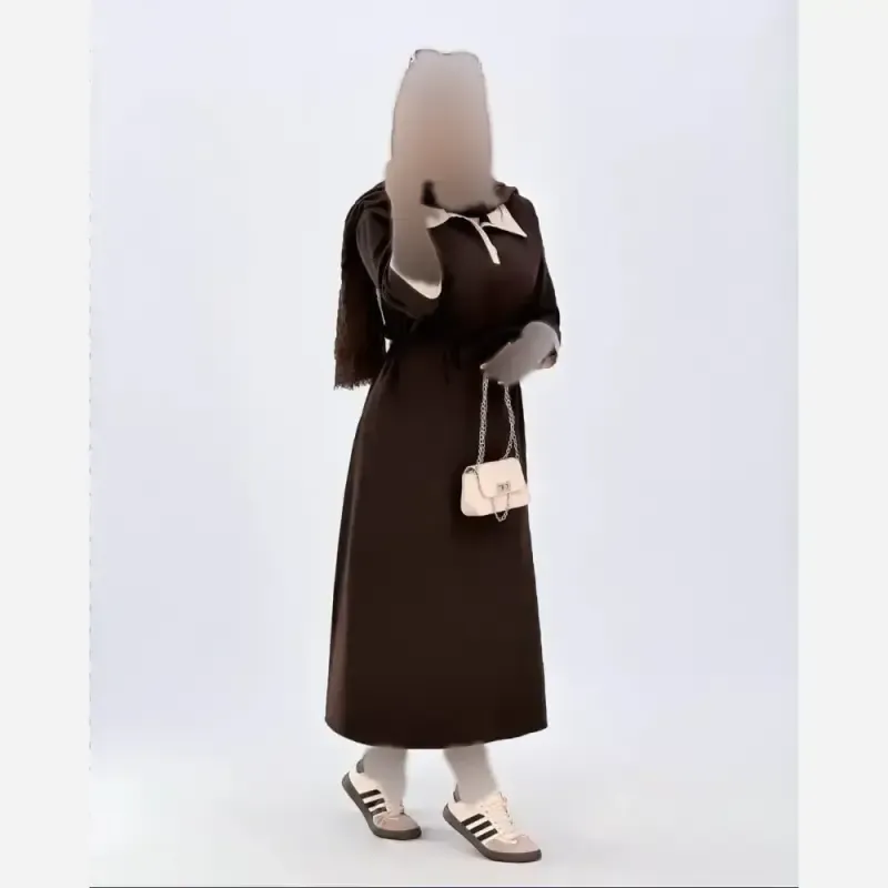 پیراهن کفتان شایلی جنس مازراتی گرم بالا سایز فری 38 تا 46