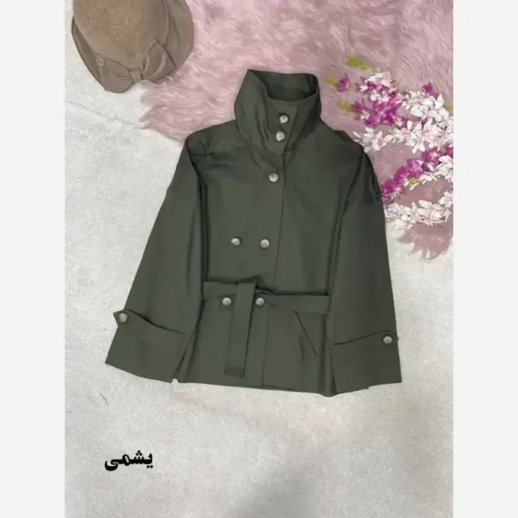 ترنچ کت کتان زنانه فری سایز 38 تا 46 رنگ بندی متنوع