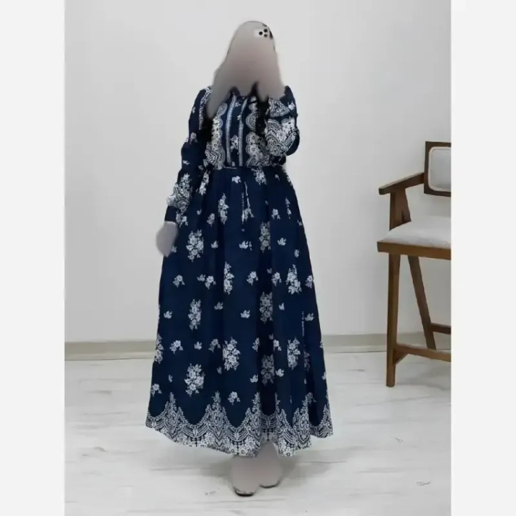 پیراهن ساحلی زنانه فلورنخ طرح زنبق فری سایز