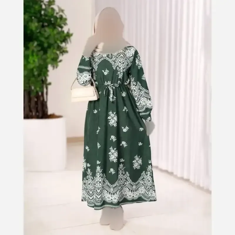 پیراهن ساحلی زنانه فلورنخ طرح زنبق فری سایز
