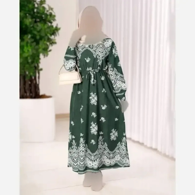 پیراهن ساحلی زنانه فلورنخ طرح زنبق فری سایز