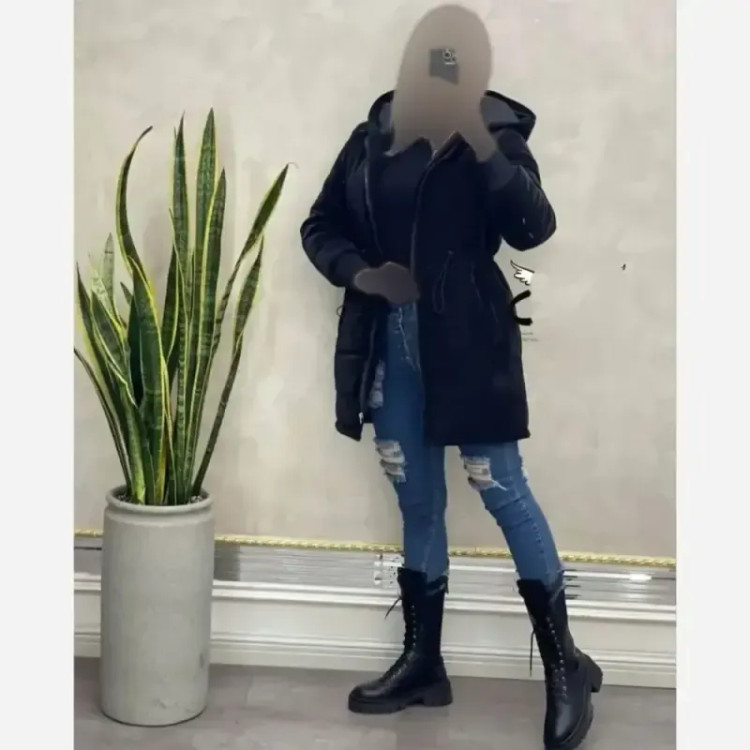 کاپشن لیوسا سیلیکونی داخل ببعی کلاهدار رنگ مشکی سایز 38 تا 46