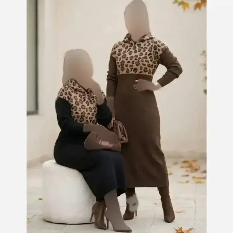 کفتان بافت ژیوان فری سایز 38 تا 48 رنگ نسکافه ای و کرم