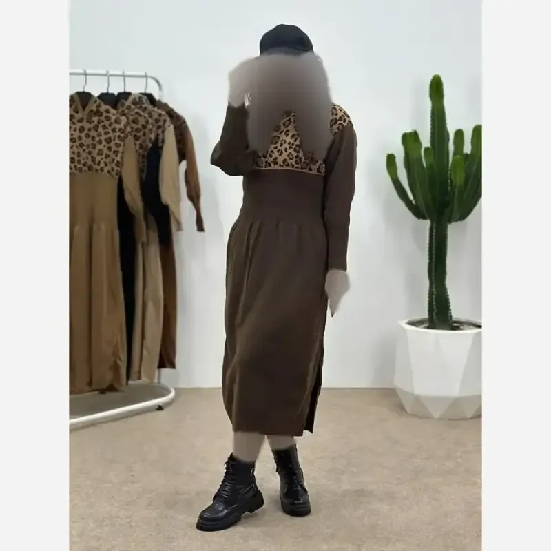 کفتان بافت ژیوان فری سایز 38 تا 48 رنگ نسکافه ای و کرم