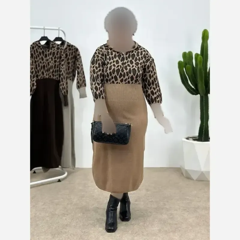 کفتان بافت ژیوان فری سایز 38 تا 48 رنگ نسکافه ای و کرم