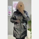 کاپشن چرم زنانه مدل یاشین رنگ مشکی سایز فری 38 تا 46