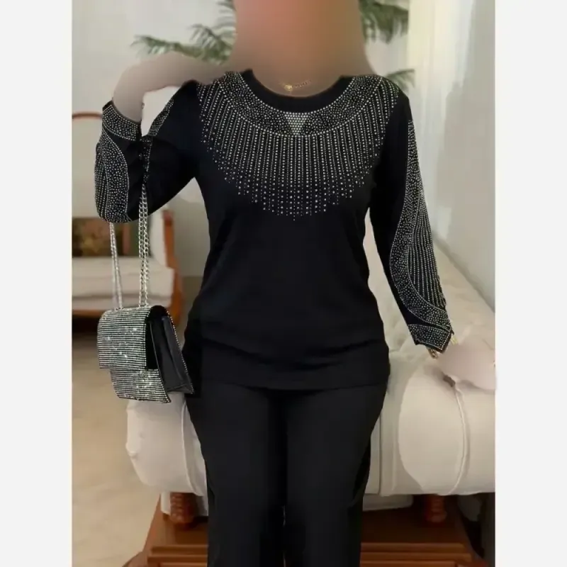 شومیز مجلسی سوگان جنس پنبه لاکرا باکیفیت سایز بزرگ زنانه