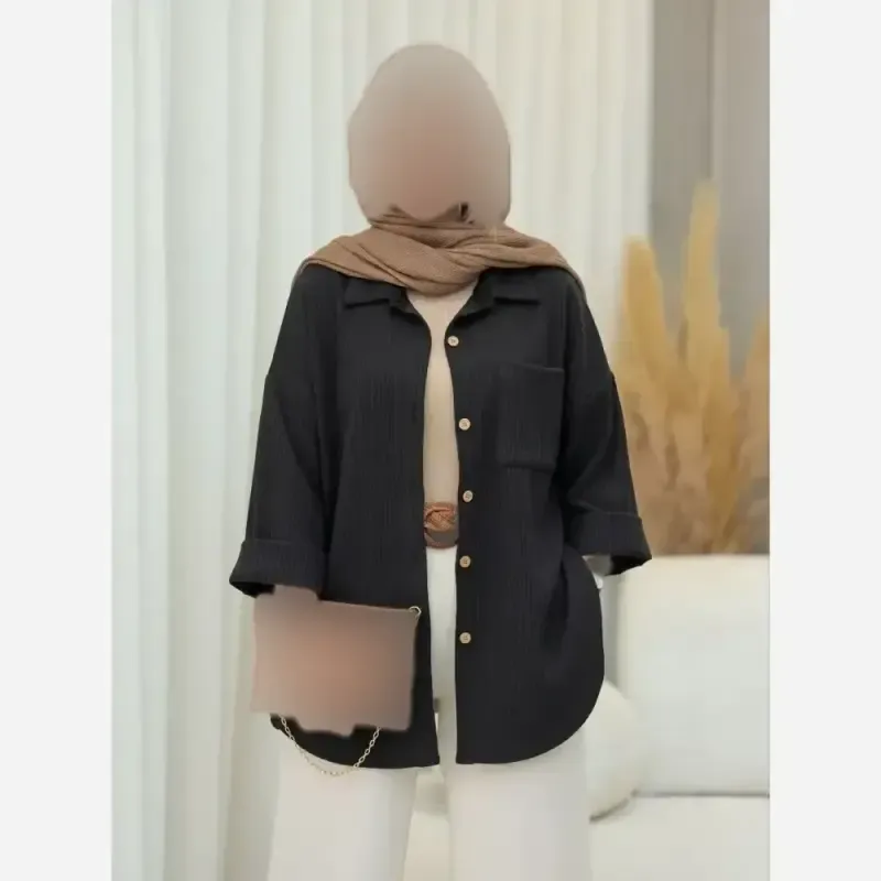شومیز مجلسی سوگان جنس پنبه لاکرا باکیفیت سایز بزرگ زنانه