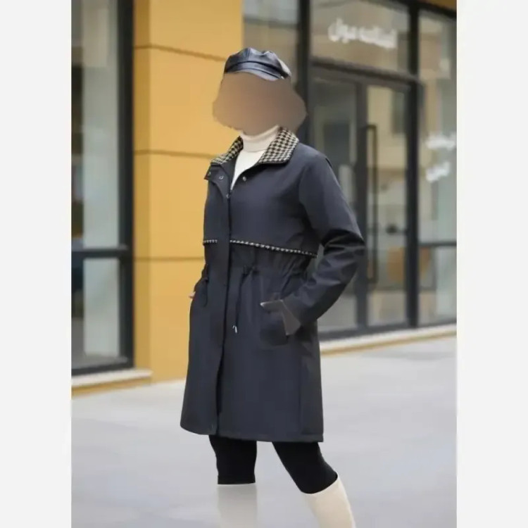 بارانی زنانه سانتانا وارداتی آستر دار رنگ مشکی سایز یک و دو