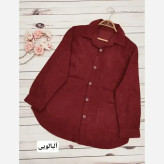 مانتو پاییزه مخمل کبریتی وارداتی جلو دکمه دار سایز بزرگ تا 48