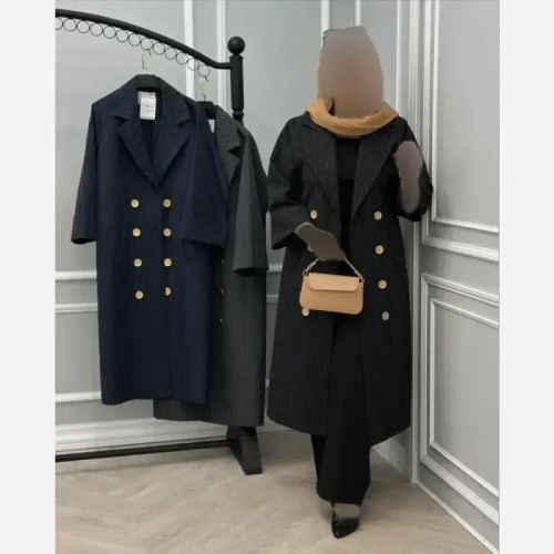 مانتو فانوس جنس مکانیک دیپلمات اعلا رنگ مشکی و سرمه ای سایز 36 تا 50