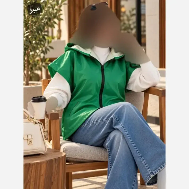 وست چرم زنانه مدل میشل جنس چرم تیرکمانی کلاه دار سایز فری 36 تا 48