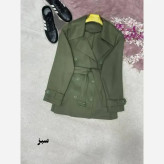 ترنچ کت کوتاه زنانه جنس کتان استانبولی مدل هیوا سایز 38 تا 44