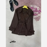 ترنچ کت کوتاه زنانه جنس کتان استانبولی مدل هیوا سایز 38 تا 44