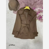 ترنچ کت کوتاه زنانه جنس کتان استانبولی مدل هیوا سایز 38 تا 44