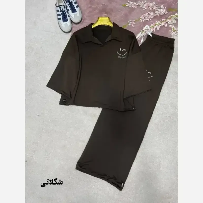 ست اسپرت زنانه پنبه گلکسی مدل happy سایز فری 38 تا 46