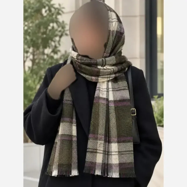 شال موهر پاییزه موهرپشمی ابعاد 65 در 196 سایز آزاد