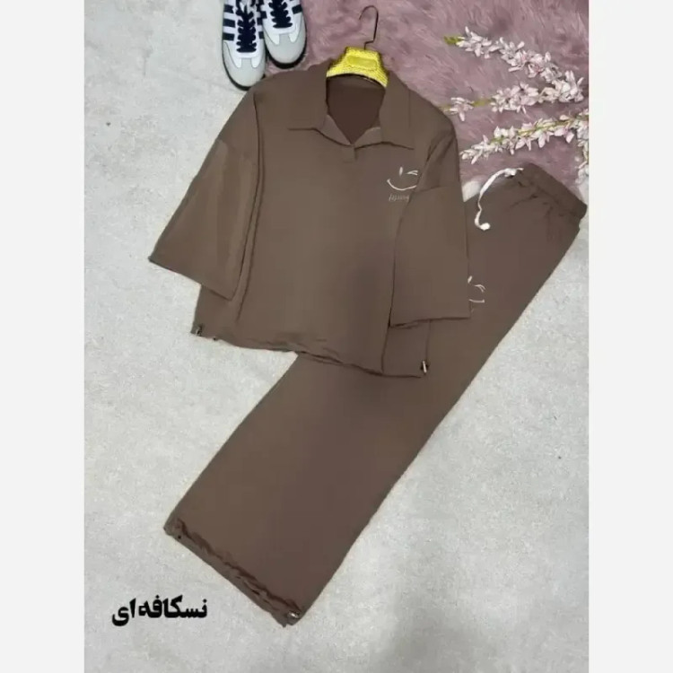 ست اسپرت زنانه پنبه گلکسی مدل happy سایز فری 38 تا 46