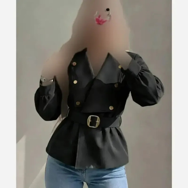 بارونی زنانه مدل رومینا جنس کتان زارا درجه یک ضدآب و کجراه کمربنددار