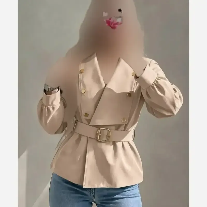 بارونی زنانه مدل رومینا جنس کتان زارا درجه یک ضدآب و کجراه کمربنددار