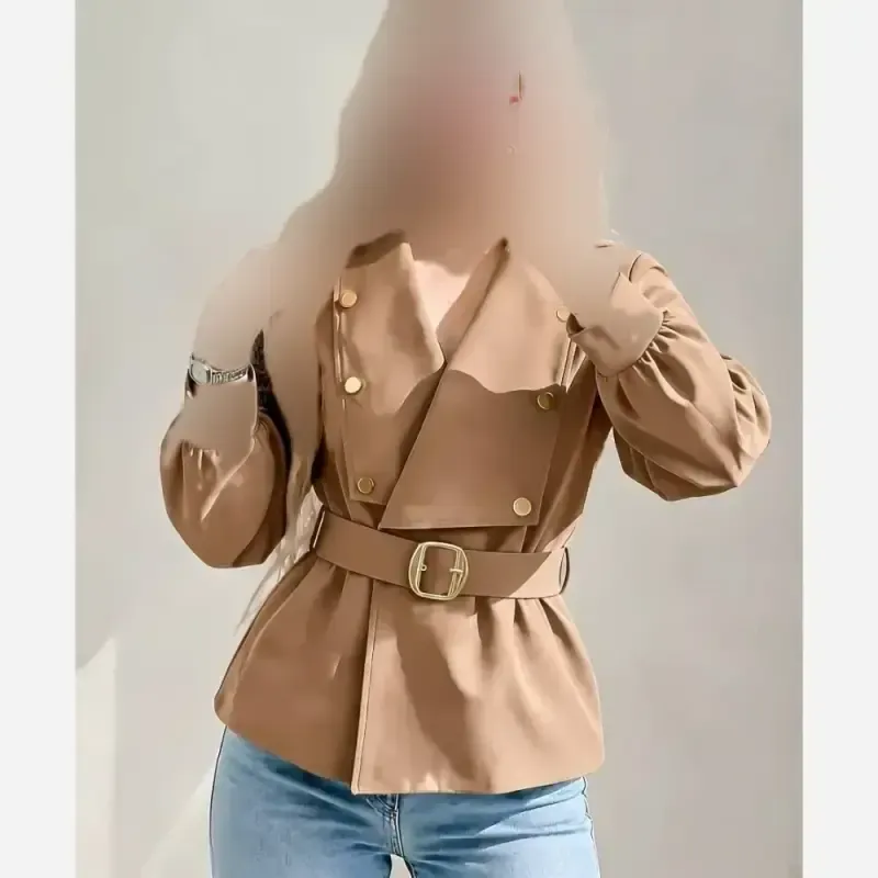 بارونی زنانه مدل رومینا جنس کتان زارا درجه یک ضدآب و کجراه کمربنددار