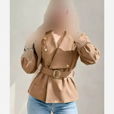 بارونی زنانه مدل رومینا جنس کتان زارا درجه یک ضدآب و کجراه کمربنددار