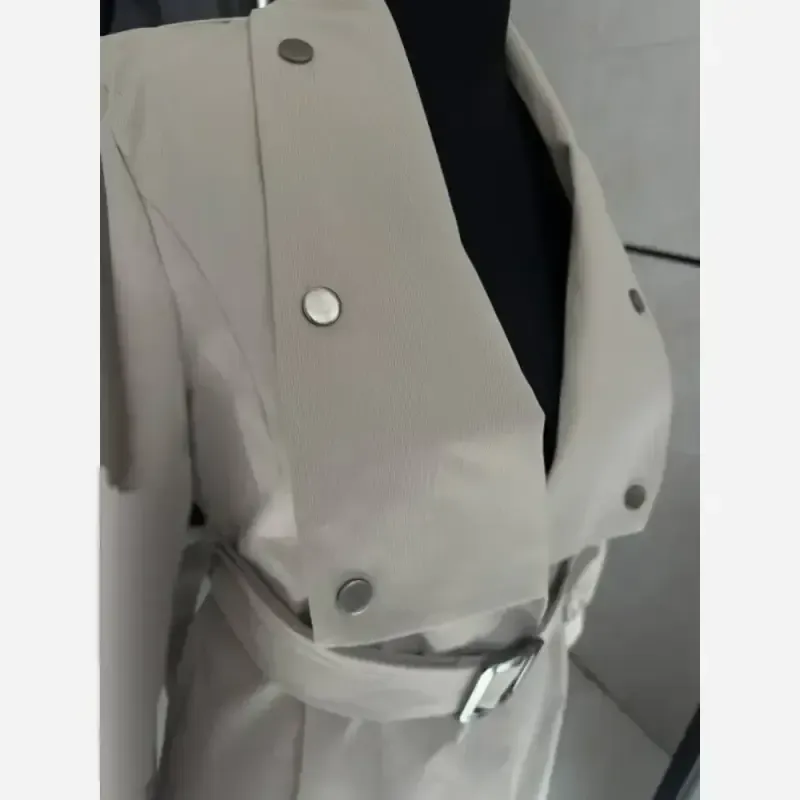بارونی زنانه مدل رومینا جنس کتان زارا درجه یک ضدآب و کجراه کمربنددار
