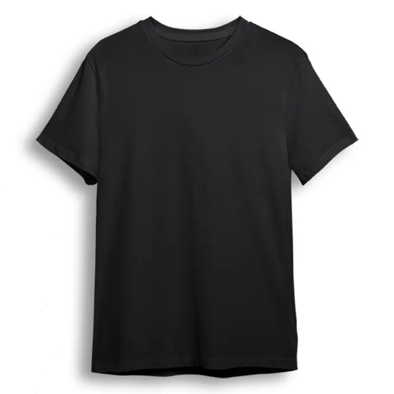 تی شرت آستین کوتاه مردانه مدل Sample رنگ مشکی جنس پنبه و نخ یقه گرد