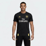 تی شرت ورزشی مردانه نخ مدل آرسنال رنگ مشکی آستین کوتاه یقه گرد