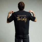 تیشرت آستین کوتاه مشکی مردانه طرح The lazy پنبه سوپر