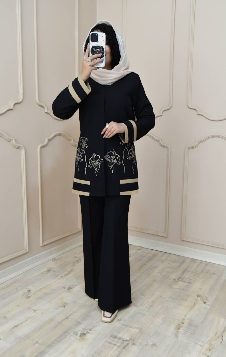 کت شلوار گلدوزی مدل رویا