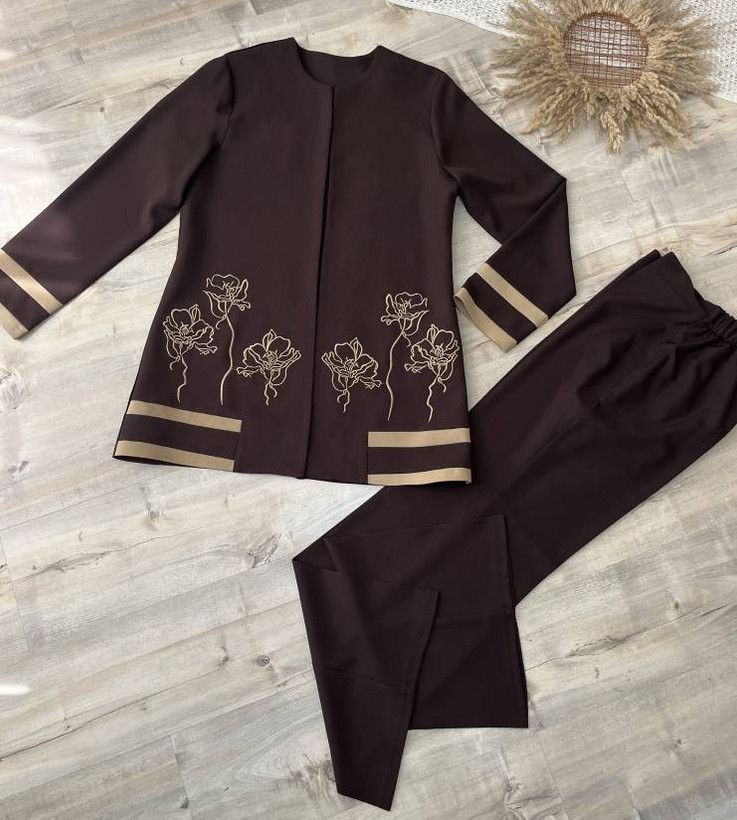 کت شلوار گلدوزی مدل رویا