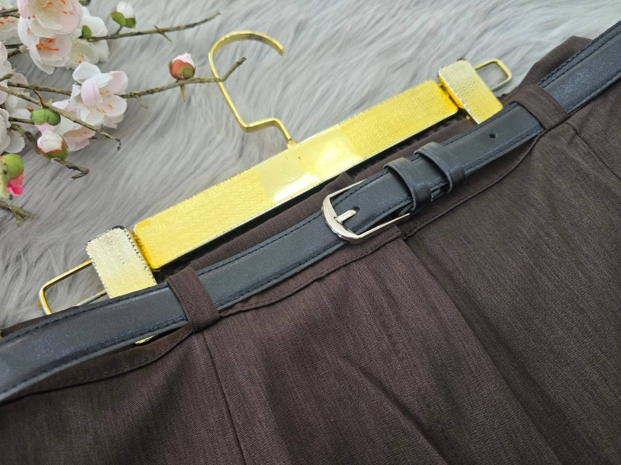 شلوار بگ کمربندچرم