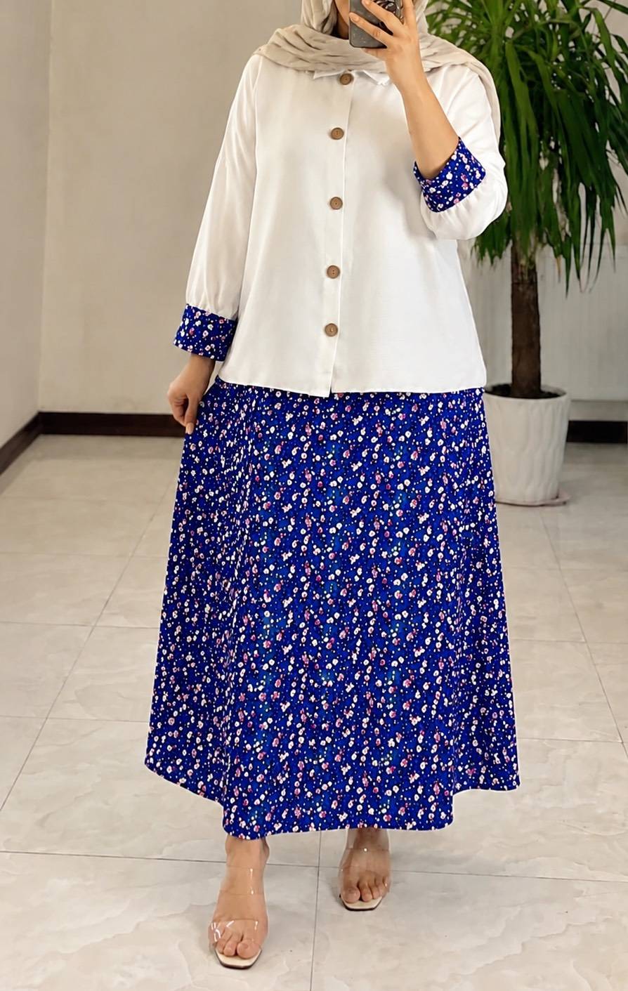 شومیز دامن گل گلی