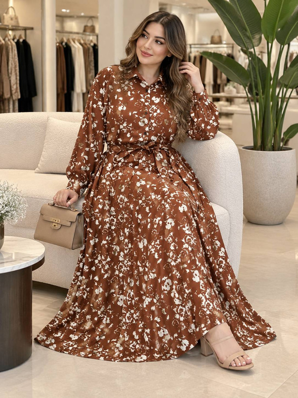 پیراهن بلند الیزه گلی