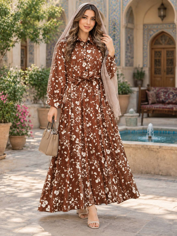 پیراهن بلند الیزه گلی