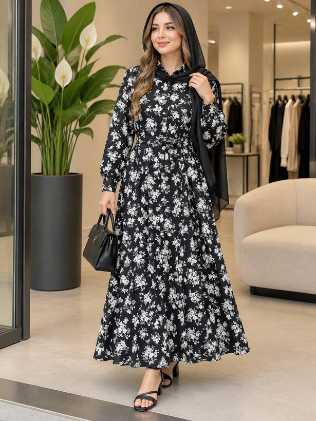 پیراهن بلند الیزه گلی