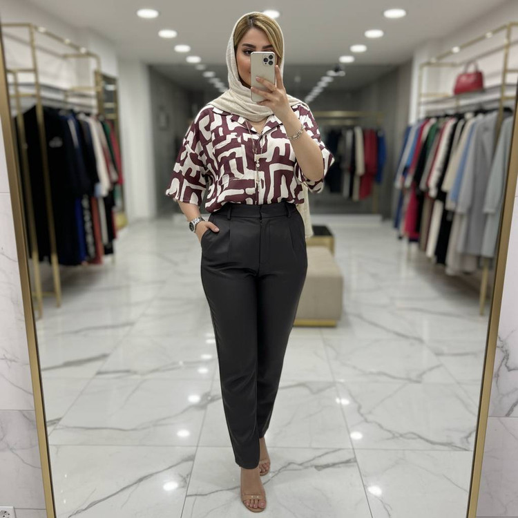 شومیز باکسی طرحدار