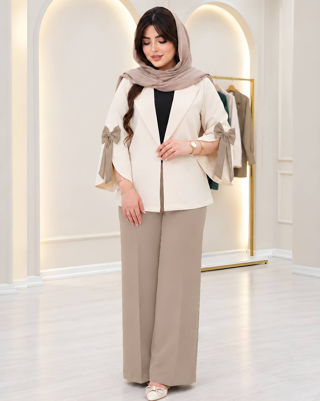 کت شلوار آستین پاپیون