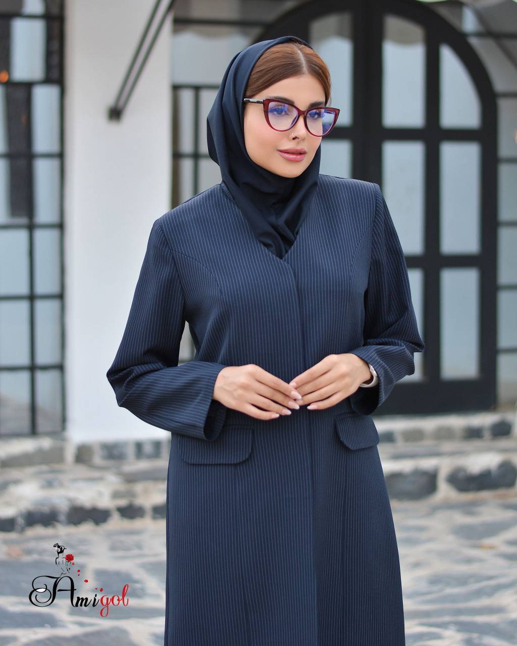 مانتو شلوار اداری آستردار درنا
